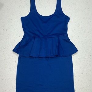 Tight blue peplum dress